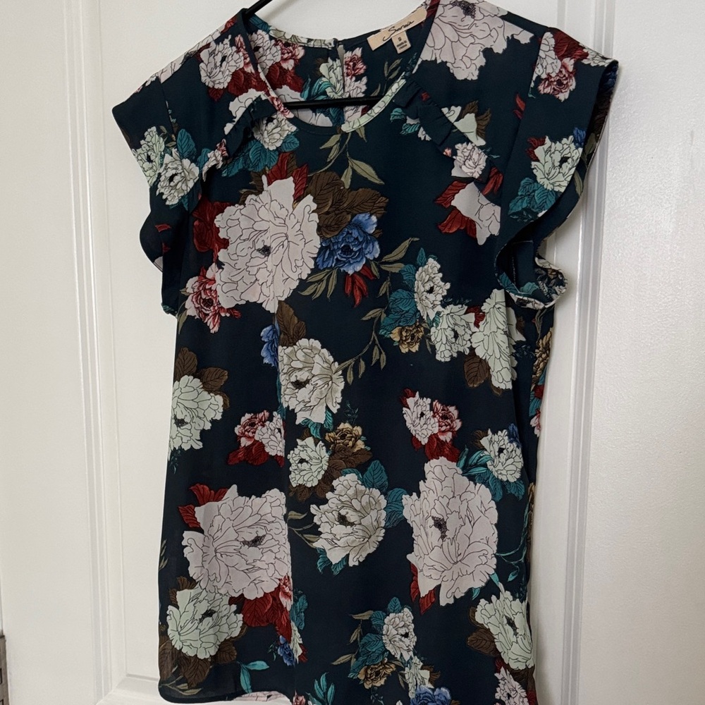 Serein Floral Ruffle Sleeve Blouse - Multicolor